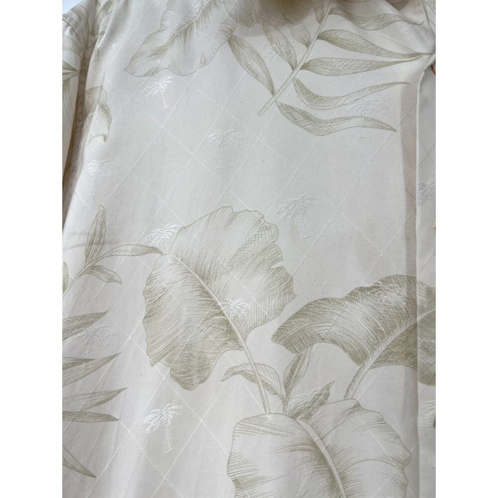 Tori Richard L Pure Silk Embossed Damask Button Up Mens Shirt Tropical Palm Tree - Picture 3 of 4